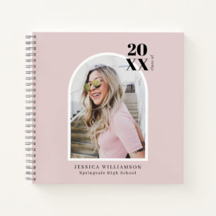 Pink Modern Photo Arch Graduation Party Guest Book