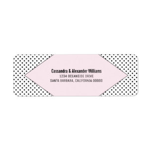 Pink Modern Polka Dots Wedding Label