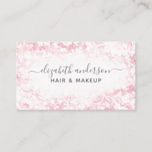Pink Modern Professional Botanical Script Name Business Card