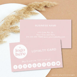 Pink Modern Professional Logo Loyalty Card