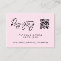 Pink Modern QR code wedding registry custom