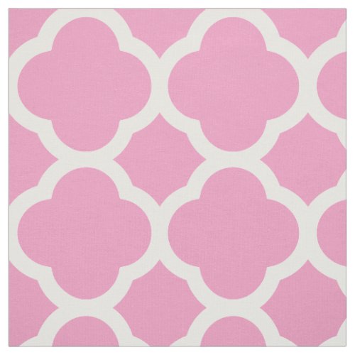 Pink Modern Quatrefoil Large Scale Fabric
