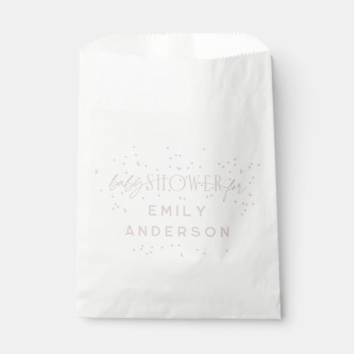 Pink Modern Rainbow and stars White Baby Shower Favor Bag