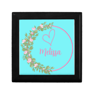 Pink Modern Script Girly Monogram Name Gift Box