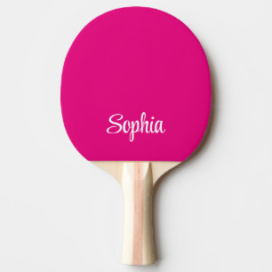 Pink Modern Script Name Monogram  Ping Pong Paddle