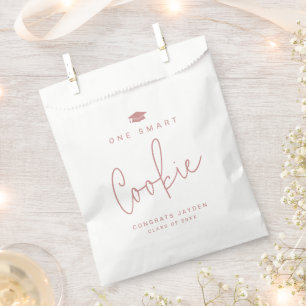 Pink Modern Script One Smart Cookie Graduation Favor Bag