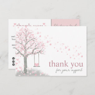 Pink Modern Script, Thank You Candle Business Enclosure Card