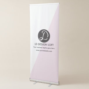 Pink Modern Simple Your Company logo here Retractable Banner