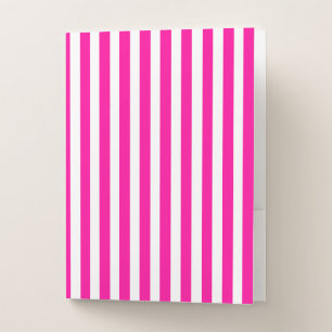 Pink Modern Stripes Pocket Folder