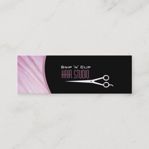 Customizable Pink Modern Stylist Salon Skinny Business Card