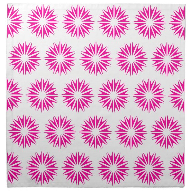 Pink Modern Sunbursts Napkin (Front)