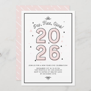 Pink Modern Typography 2022 New Year's Eve Party Invitation