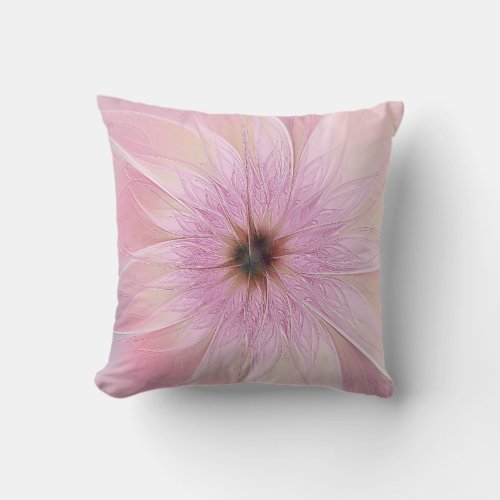 Pink Modern Valentine Flower Pillow