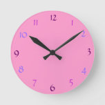 Pink Modern Wall Clock at Zazzle