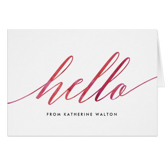 Pink Modern Watercolor Calligraphy Script Card (Front Horizontal)