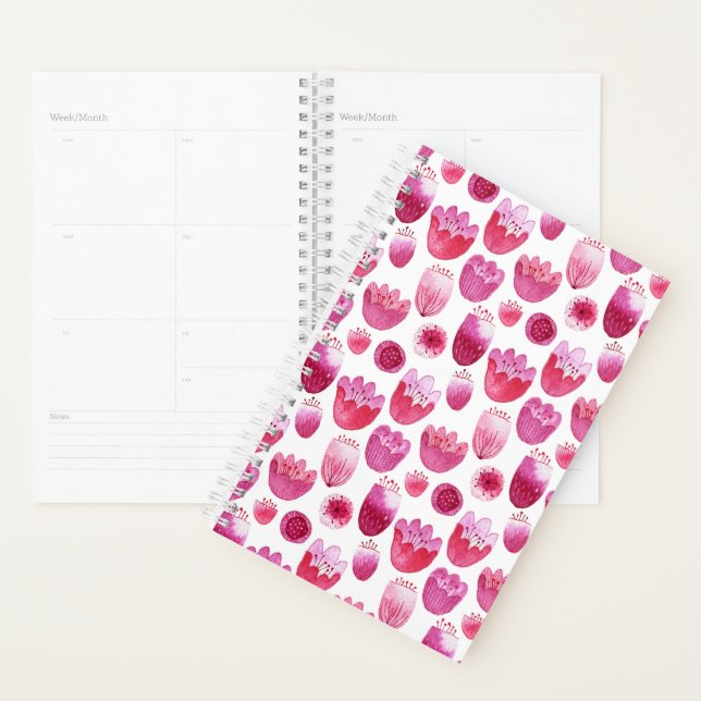 Pink Modern Watercolor Floral Planner (Display)