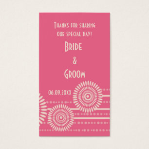 Pink Modern Wedding Favor Gift Tags Thank You