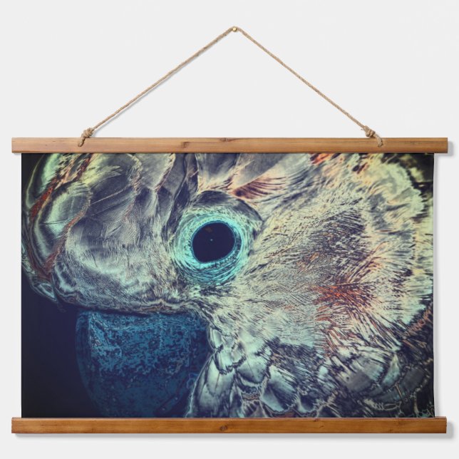 Pink Moluccan Cockatoo Parrot Abstract Art  Hanging Tapestry (Front)