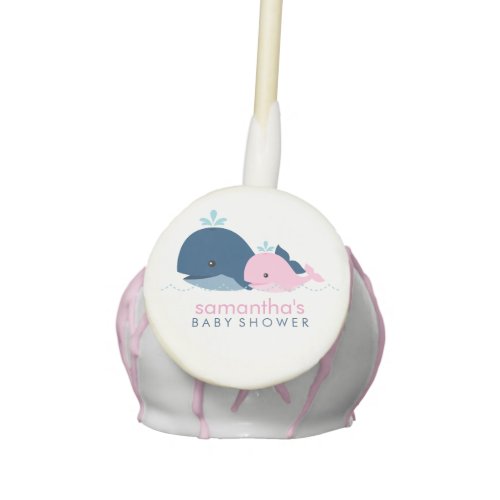 Pink Mom and Baby Whale Baby Shower Cake Pops