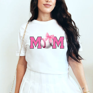 Pink Mom Baseball T-Shirt