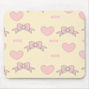 Pink mom cream pattern mouse pad