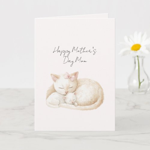 Pink Mom Mother's Day Cats Card