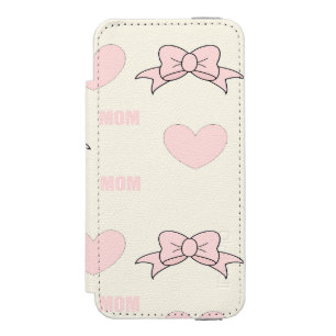 Pink mom pattern iPhone SE/5/5s wallet case