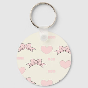 Pink mom pattern keychain