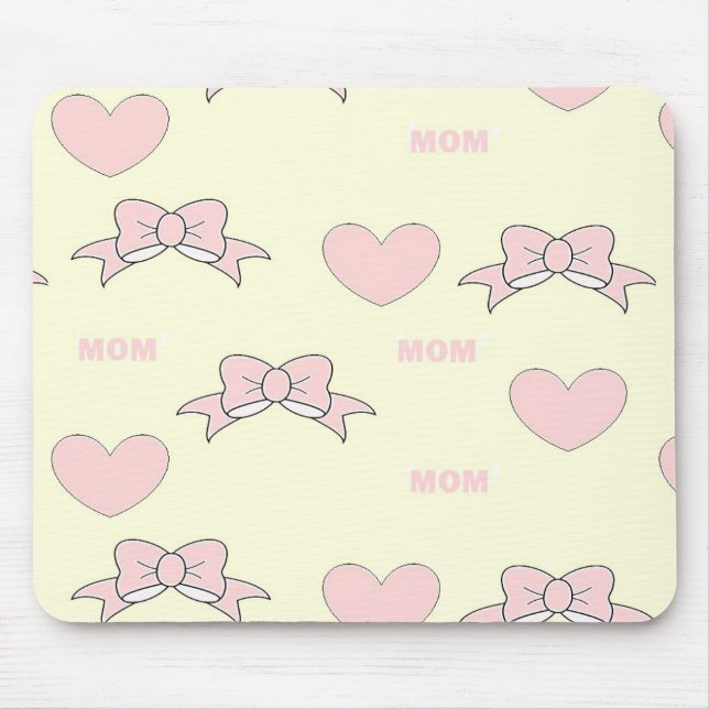 Pink mom pattern mouse pad (Front)