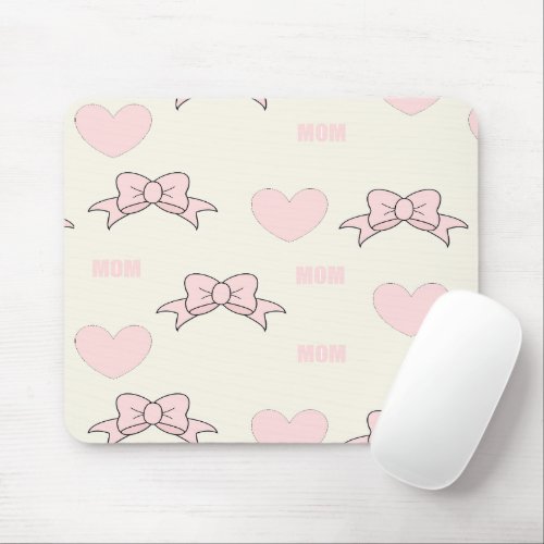 Pink mom pattern mouse pad