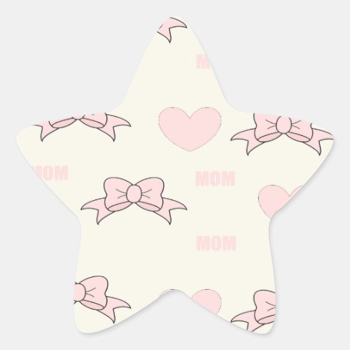 Pink mom pattern star sticker