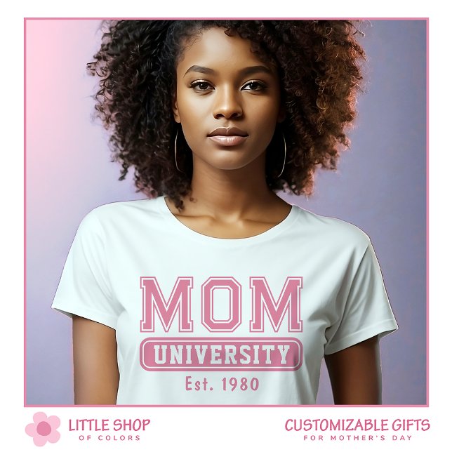 Pink Mom University Typography Mother's Day Tri-Blend Shirt (Creator Uploaded)