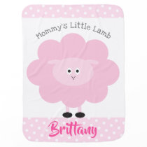Pink Mommy Little Lamb Kawaii Girl Baby Name Baby Blanket