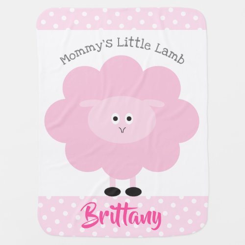 Pink Mommy Little Lamb Kawaii Girl Baby Name Baby Blanket