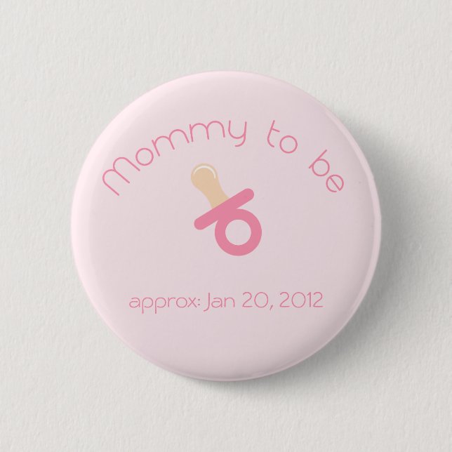 Pink Mommy to be Button (Front)