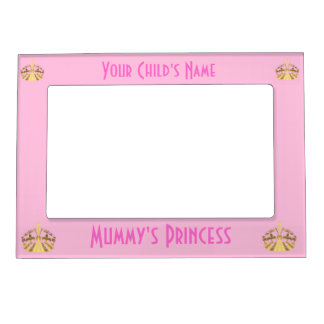 Pink mommy's princess and crown magnetic picture frame