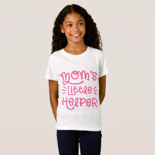 Pink Mom's Little Helper Cute Hand Lettered Script T-Shirt