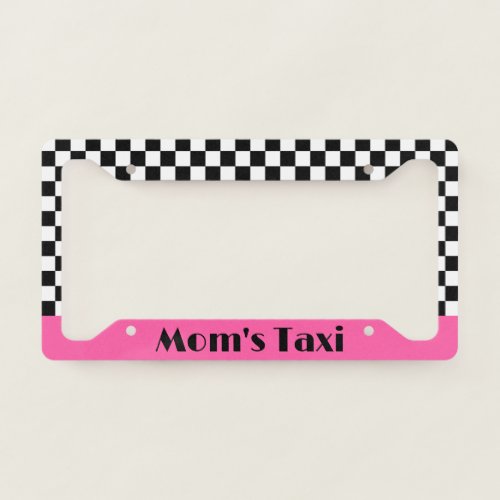 Pink Moms Taxi Car Auto License Plate Frame Gift