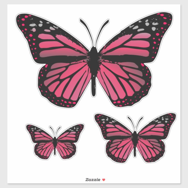 Pink Monarch Butterflies Sticker (Sheet)