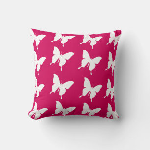 Pink monarch butterflies throw pillow