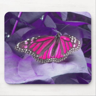 Pink Monarch Butterfly Mouse Pad