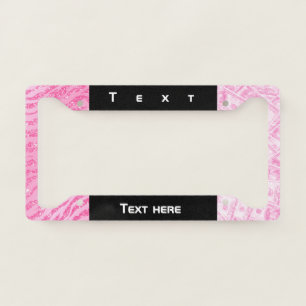 Pink Money and Zebra Print  License Plate Frame