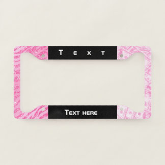 Pink Money and Zebra Print License Plate Frame