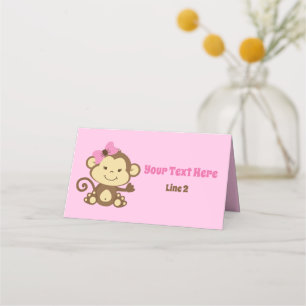 Pink Monkey Bag Topper or Place Card