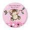 Pink Monkey Play Baby Shower Favor Magnet