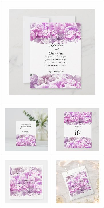 Pink Monochromatic Floral Wedding Collection