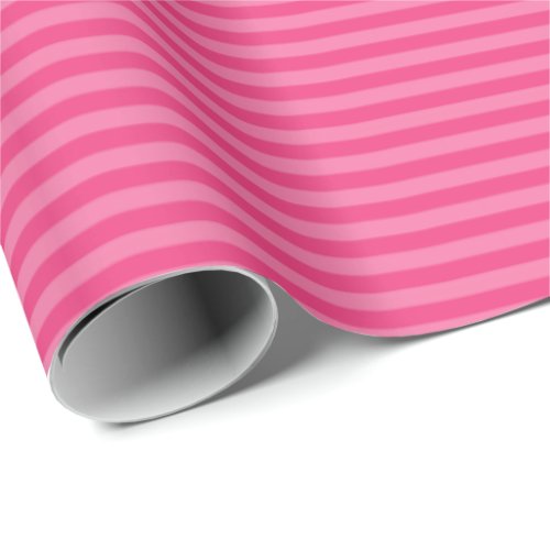 Pink Monochromatic Stripe Wrapping Paper