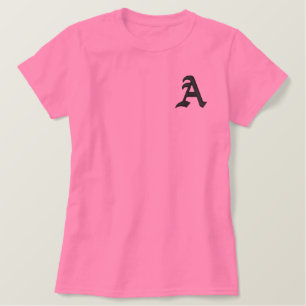 Pink Monogram A Embroidered Shirt