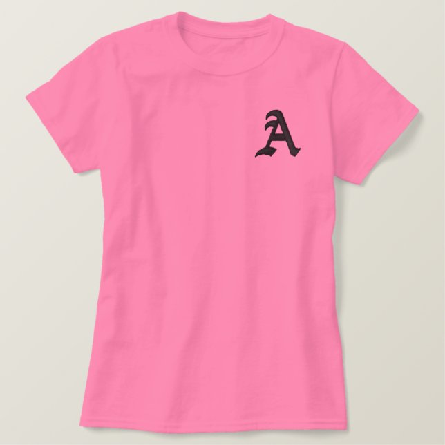 Pink Monogram A Embroidered Shirt (Design Front)