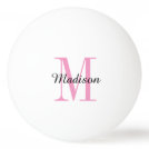 Pink Monogram and Name Personalized Ping Pong Ball Pink Monogram and Name Personalized Ping Pong Ball